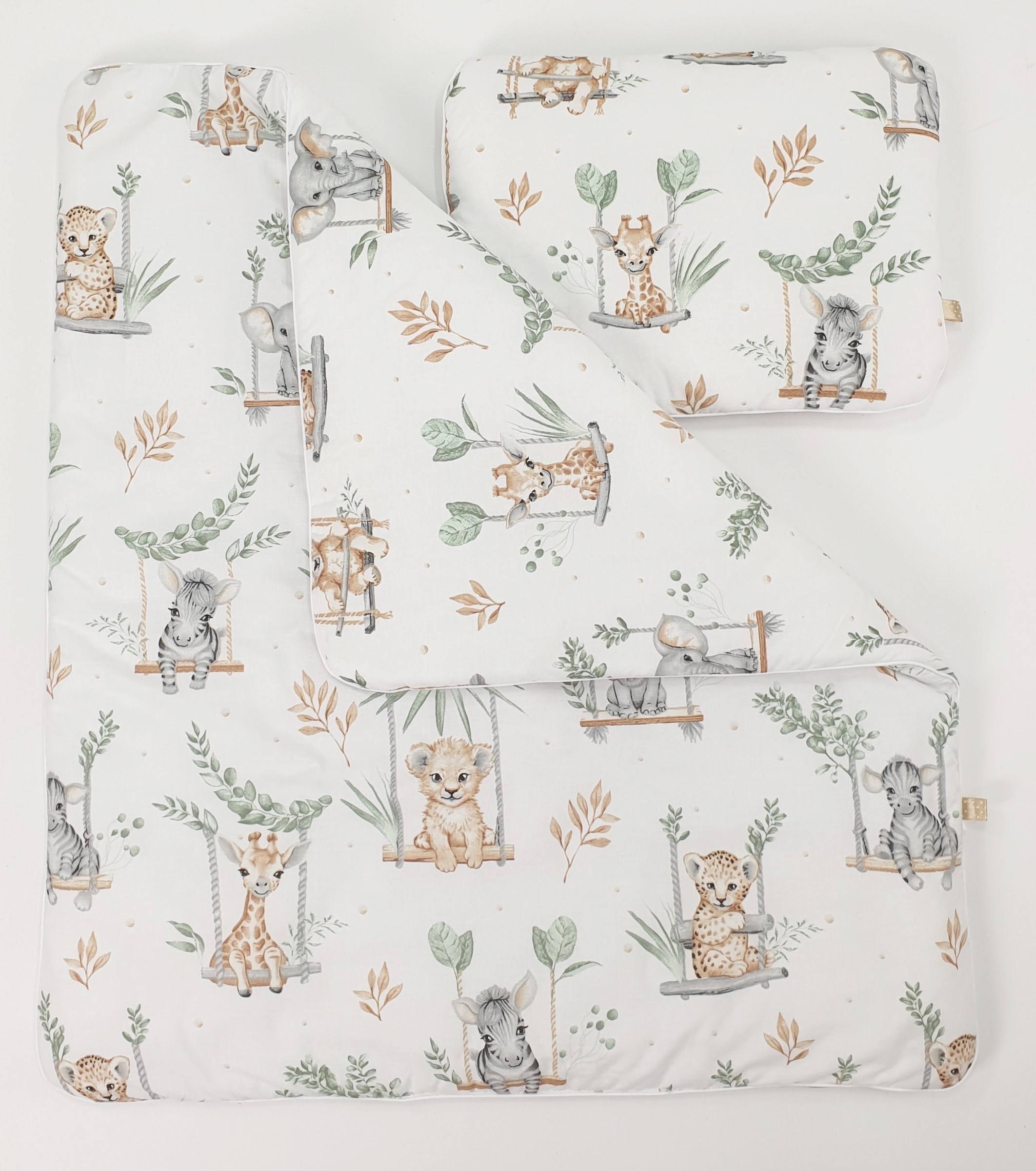 Vestidura para moisés de mimbre 5 piezas con dosel beige, blanco tejido waffle - foto 5