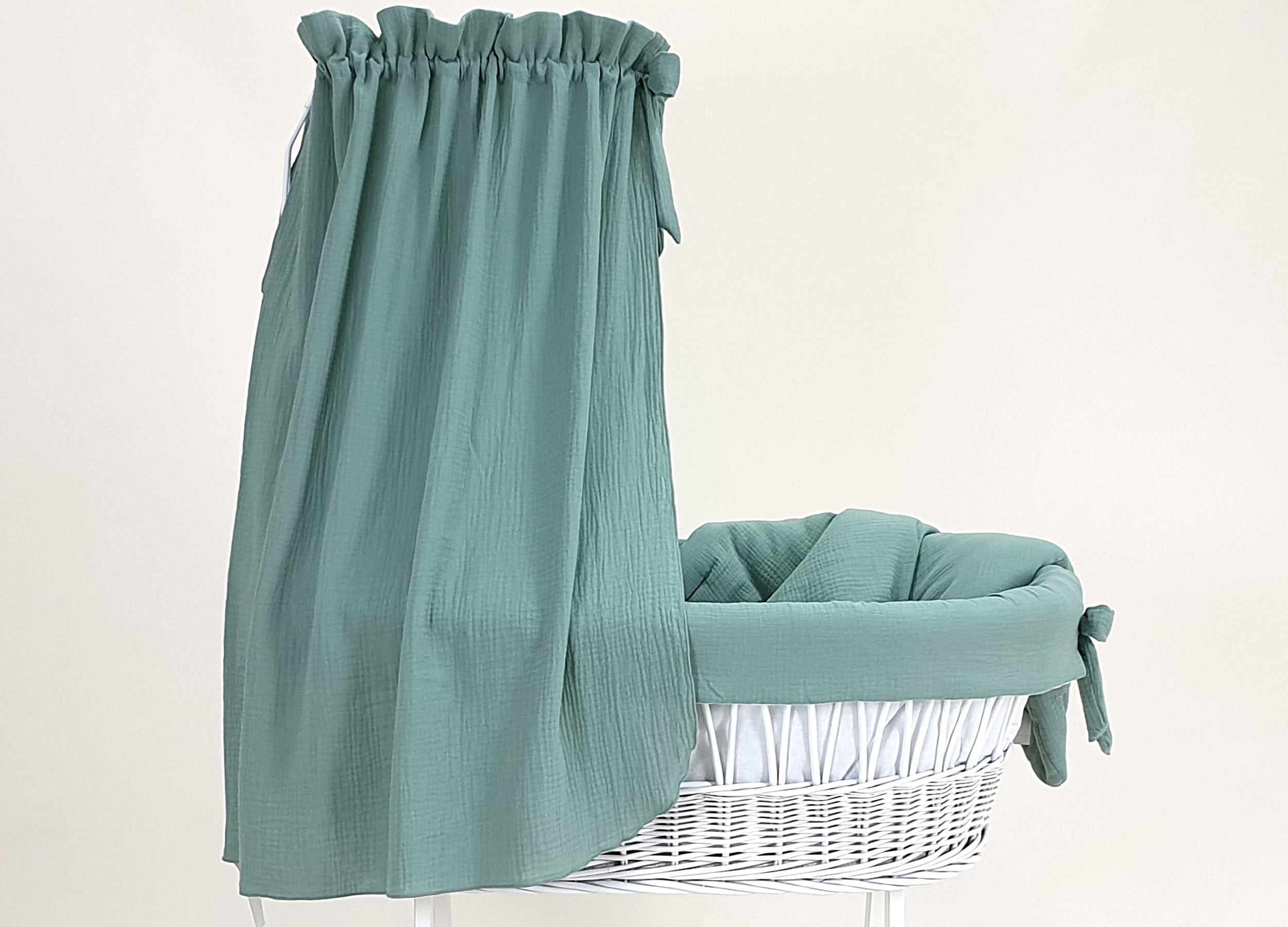 Vestidura para moisés de mimbre 5 piezas con dosel caqui muselina serie MKHHIM - foto 4