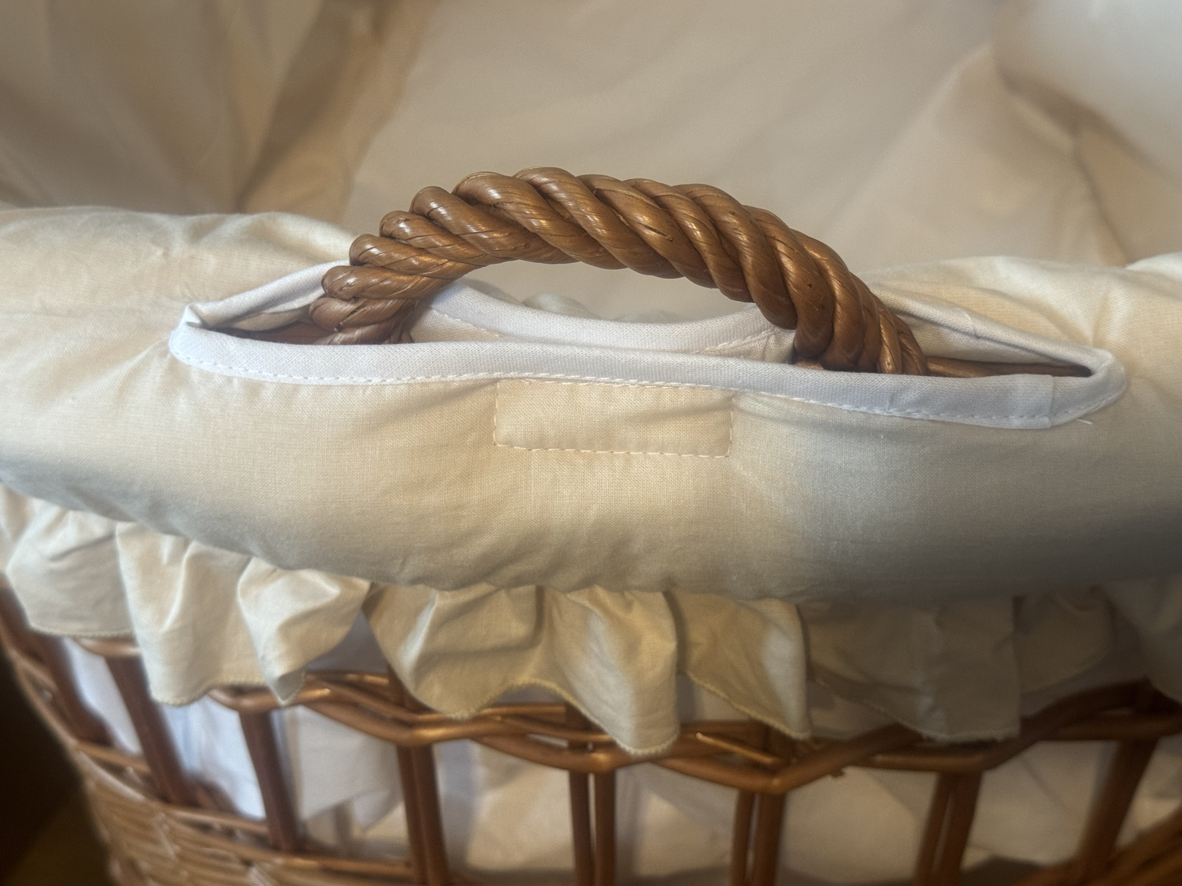 Ropa de cama para moisés 7 piezas con capota y mosquitera beige algodón serie BbeMOSxxl - foto 7