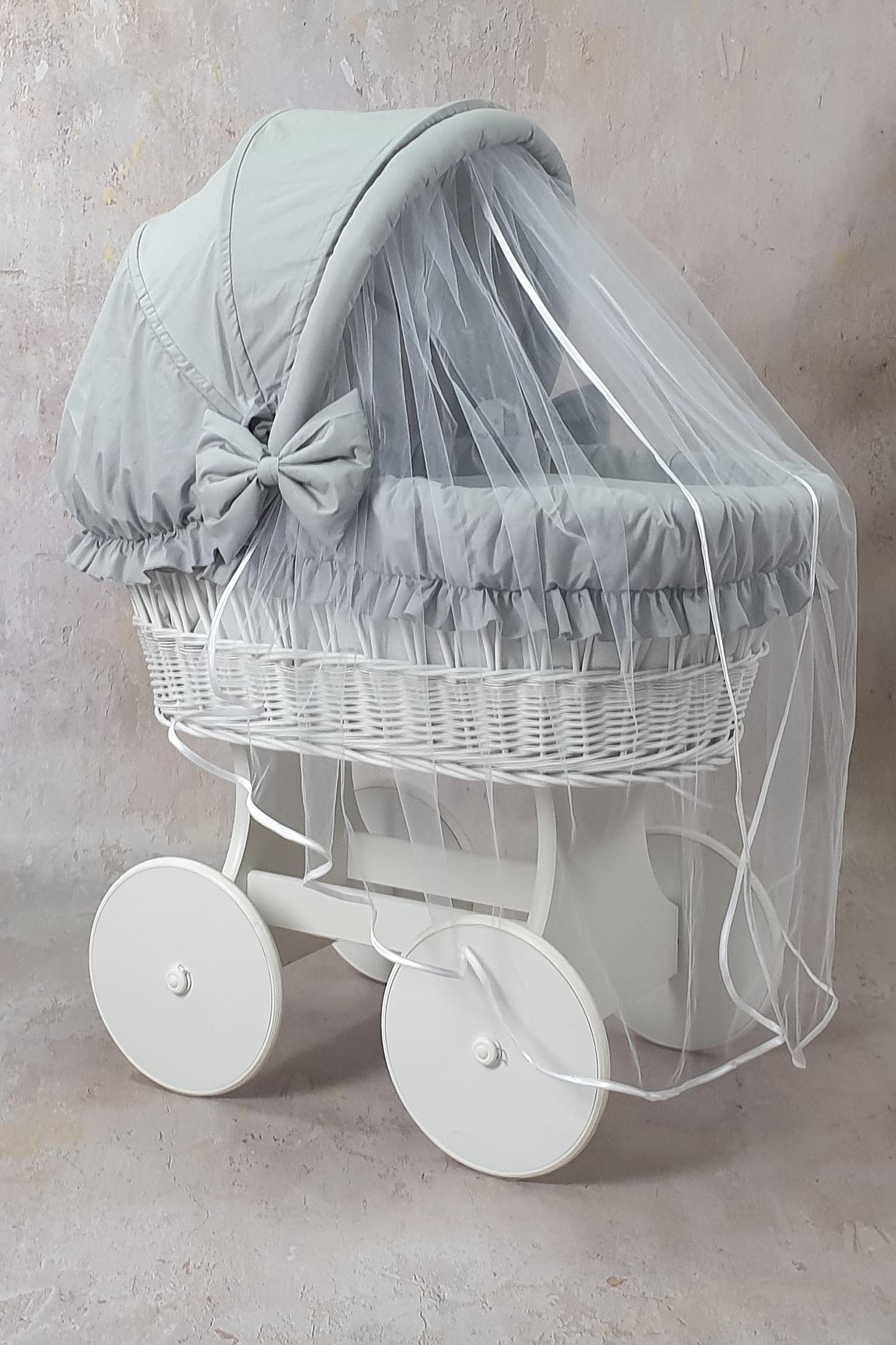 Ropa de cama para moisés 7 piezas con capota y mosquitera gris algodón serie BgrMOSxl - foto 4
