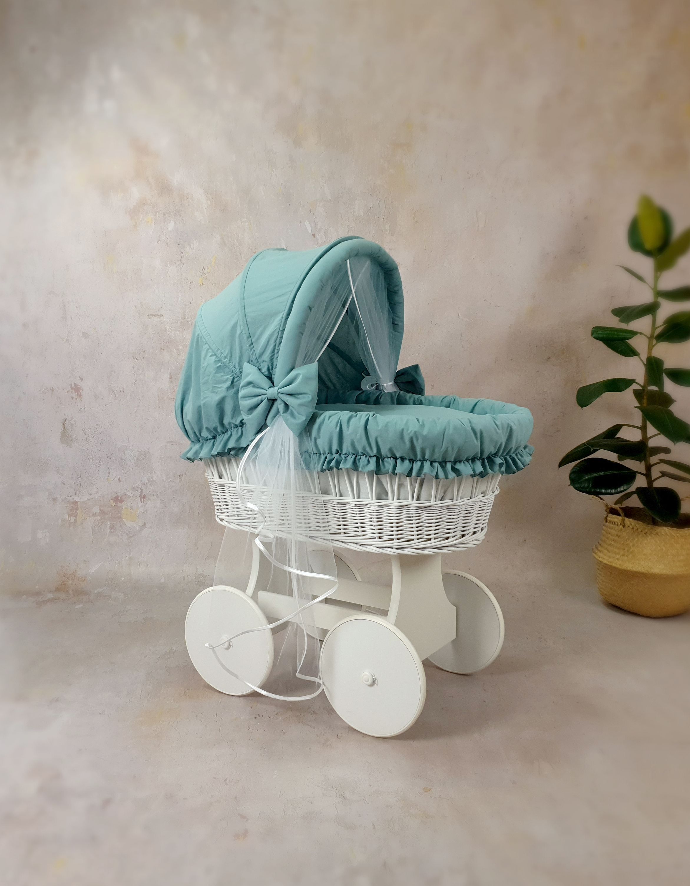 Ropa de cama para moisés 7 piezas con capota y mosquitera caqui algodón - foto 6
