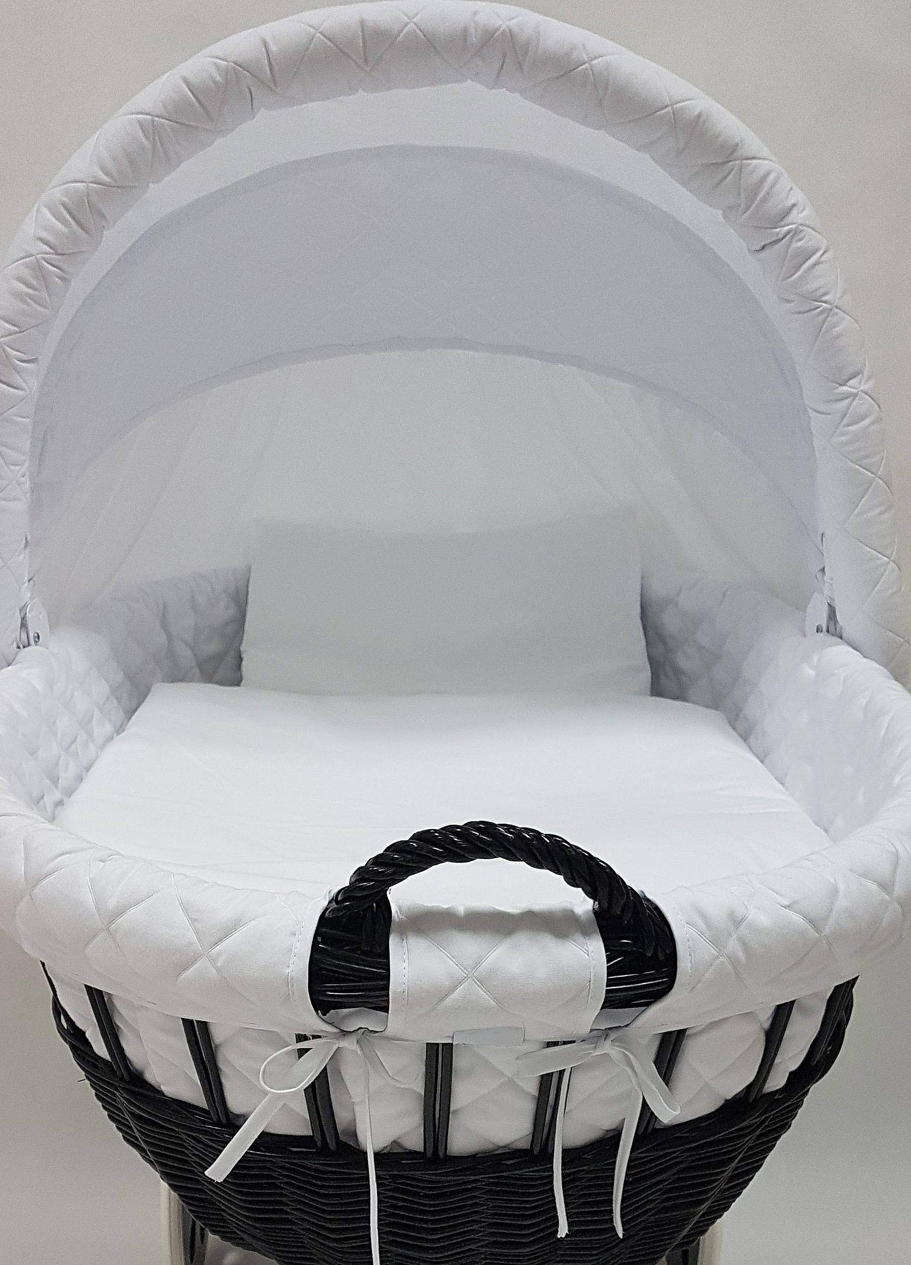 Ropa de cama para moisés 7 piezas con capota y mosquitera blanco algodón serie BgesBM - foto 3