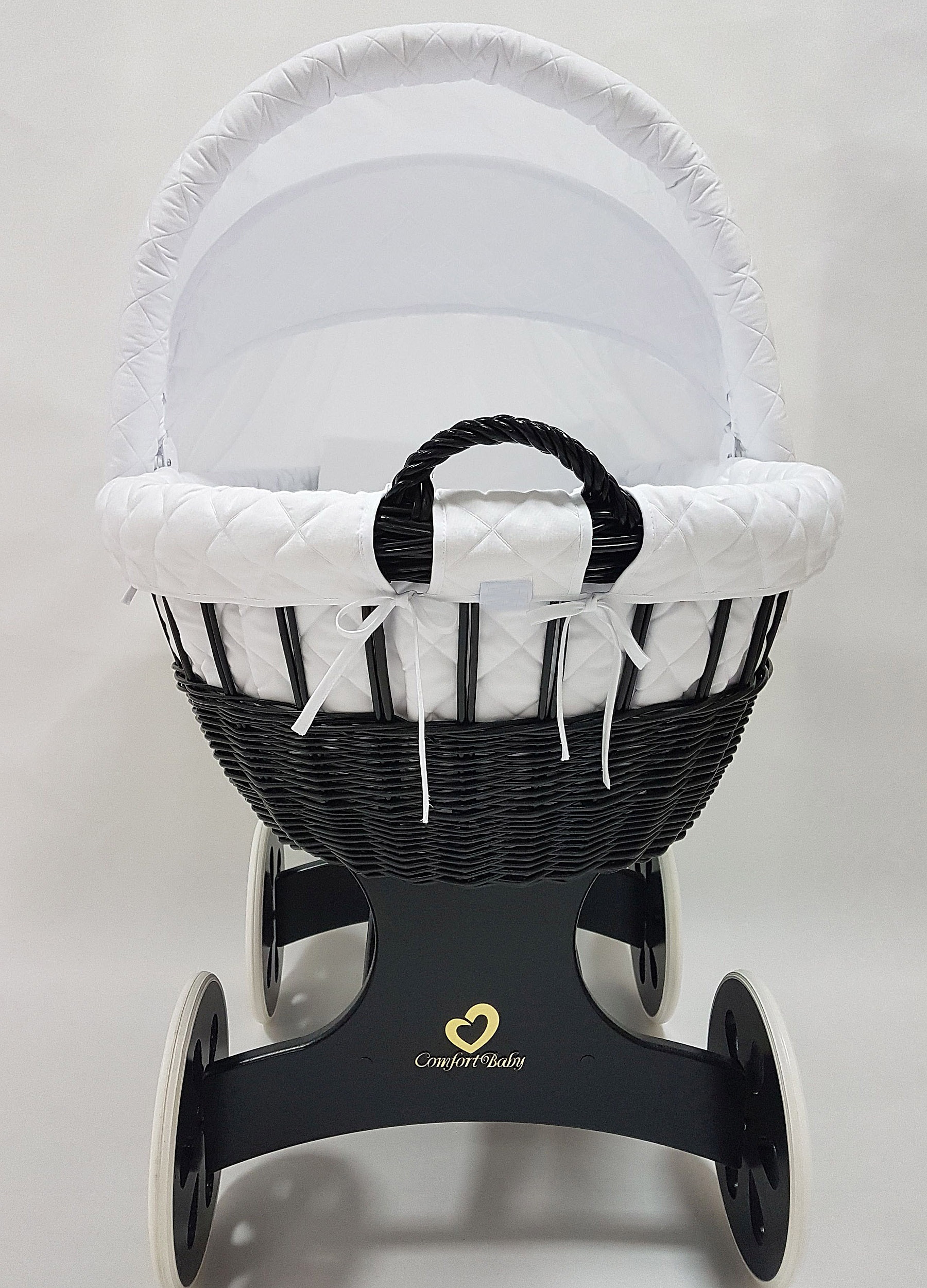 Ropa de cama para moisés 7 piezas con capota y mosquitera blanco algodón serie BgesBM - foto 6