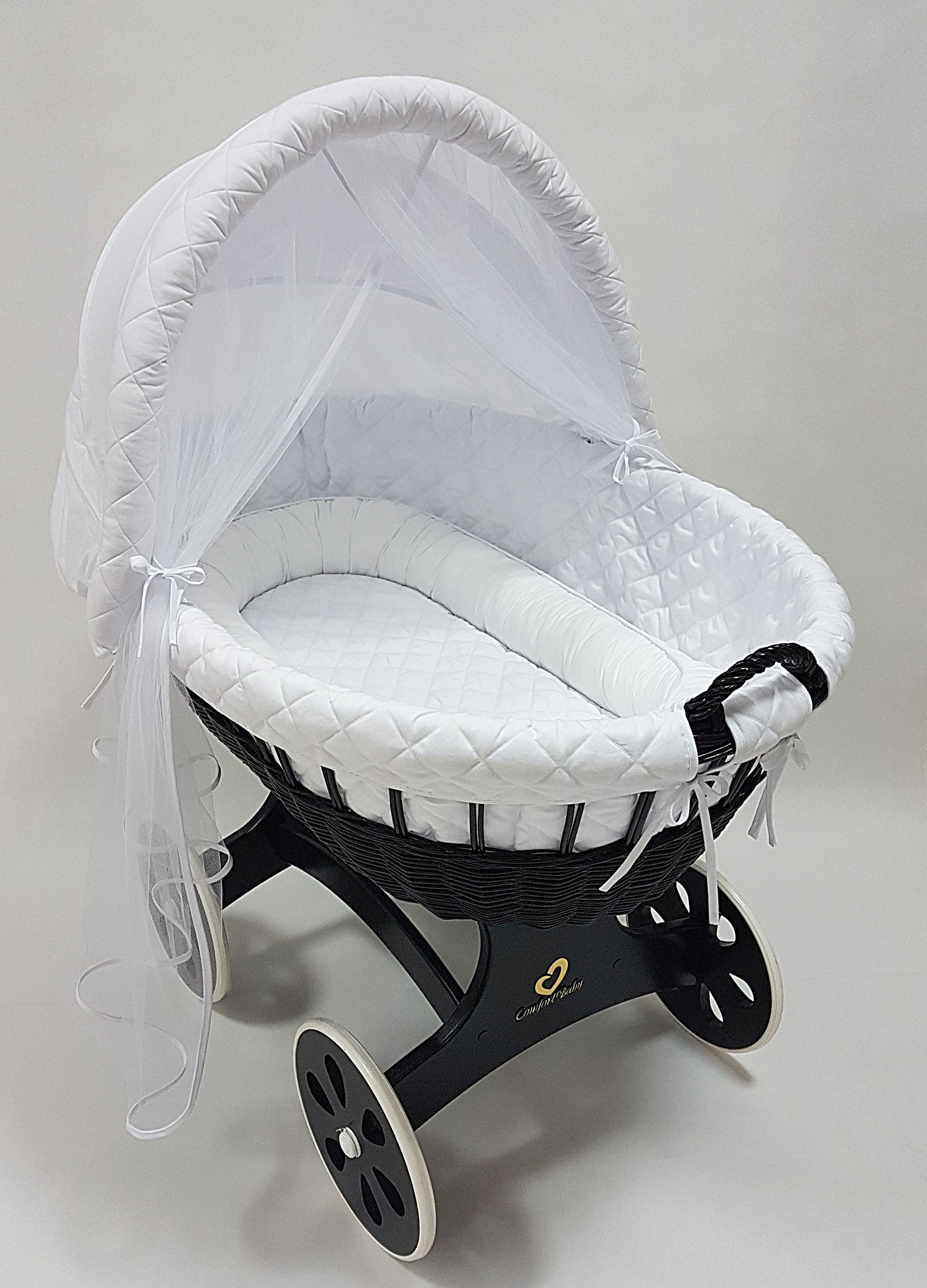 Ropa de cama para moisés 7 piezas con capota y mosquitera blanco algodón serie BgesXL - foto 4