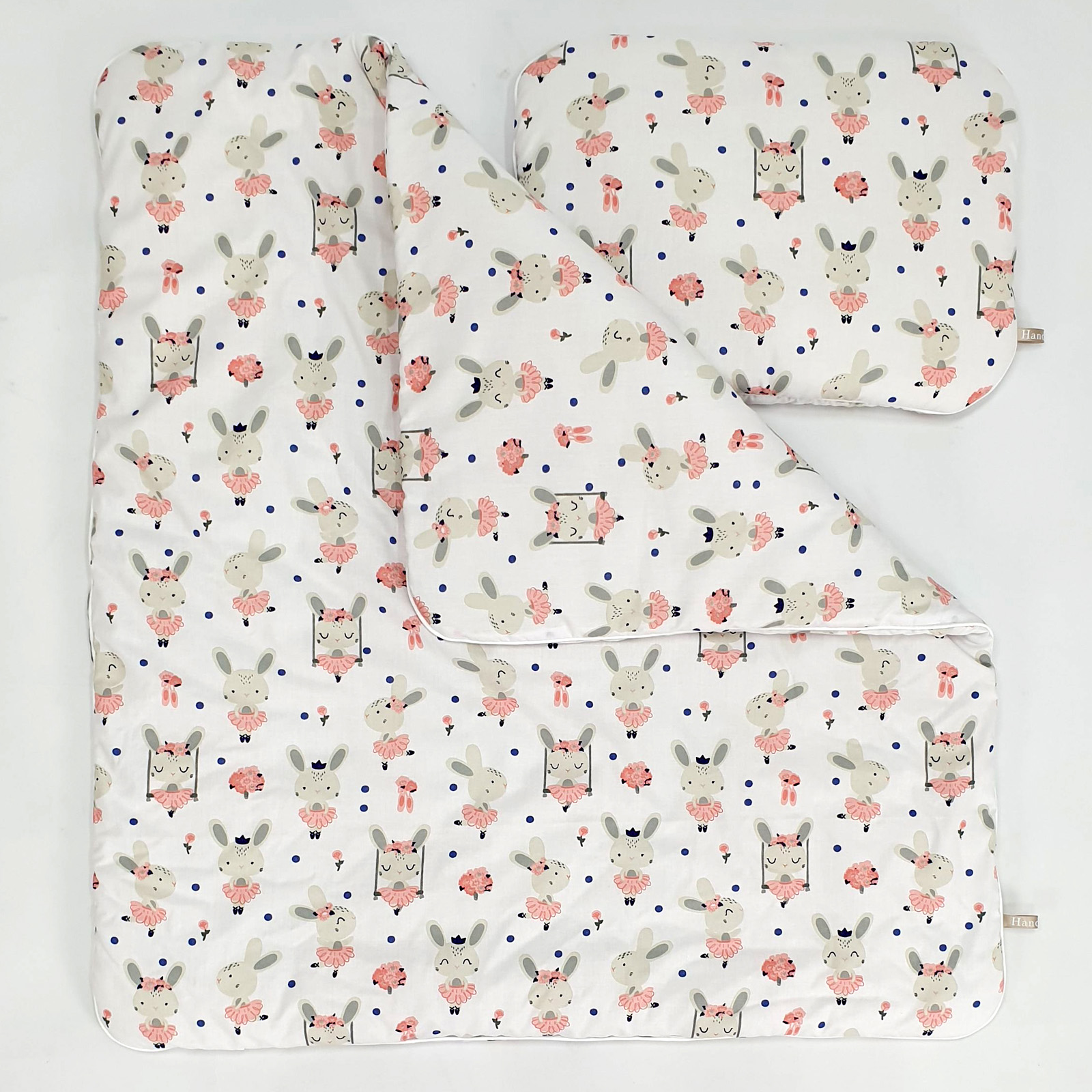 Moisés completo de mimbre con dosel y ropa de cama rosa empolvado, natural tejido waffle serie HNPR-MOS - foto 6