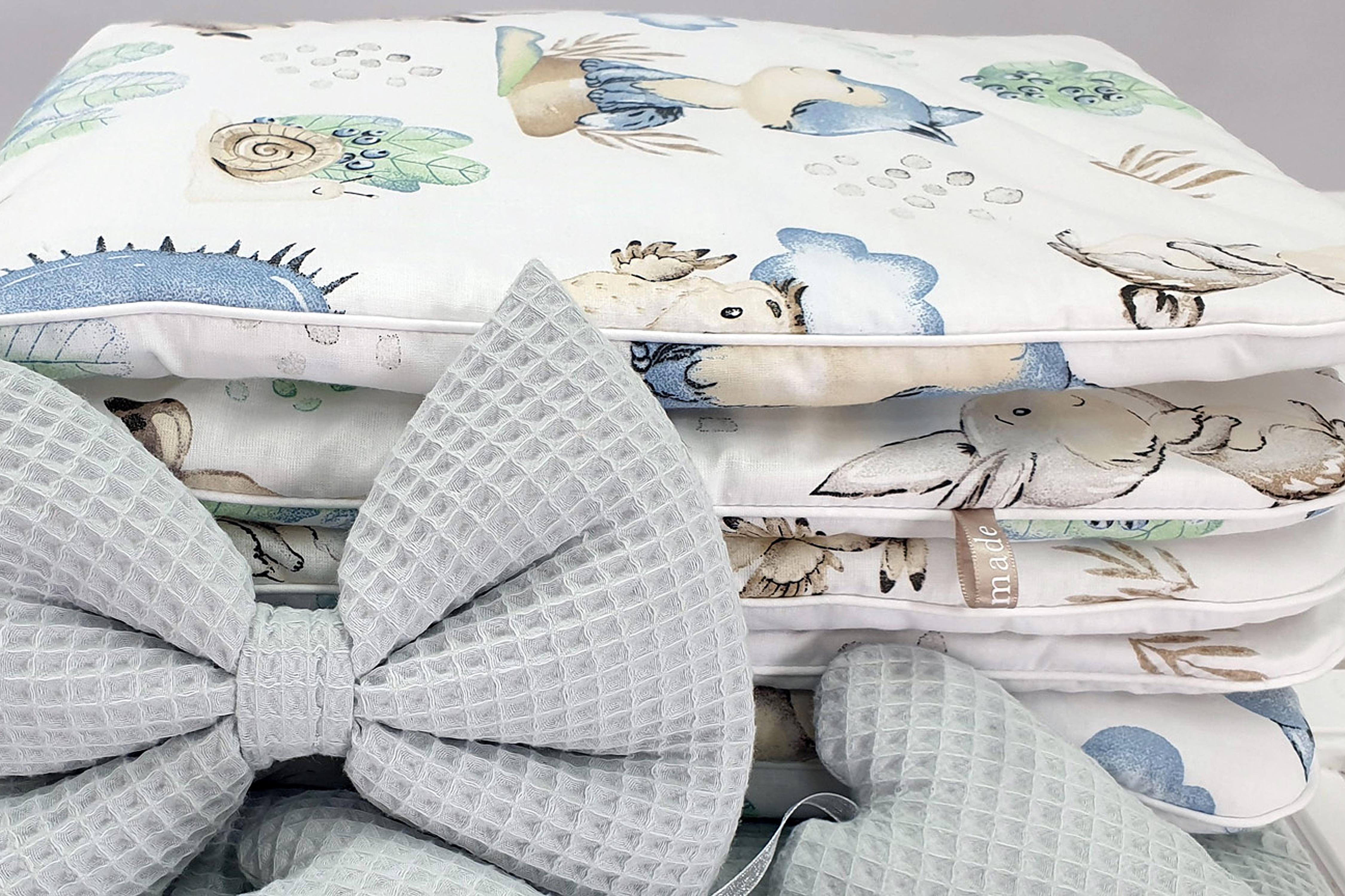 Moisés completo de mimbre con dosel y ropa de cama blanco, gris tejido waffle serie HBGR-KOLA - foto 6